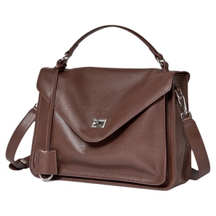 头层牛皮大容量软皮邮差包包女2025新款时尚百搭单肩斜挎手提包包