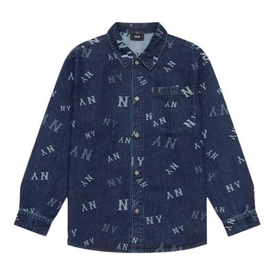 MLB老花满印牛仔衬衫复古外套