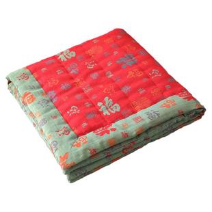 手工纯棉花百福家被子红色纳福喜庆婴幼儿童四季款家用新生可拆洗