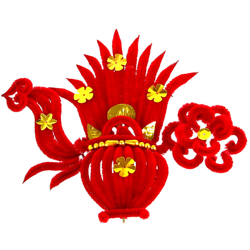 2026马年天津红丝绒聚宝盆头花