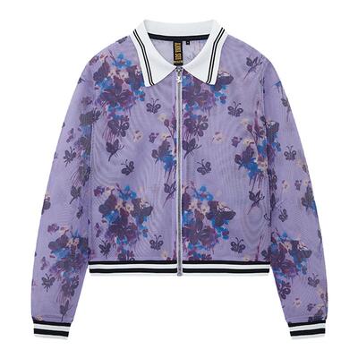 ANNASUI网眼透气翻领长袖外套