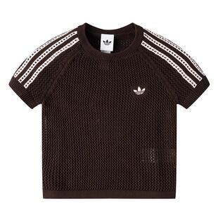 Adidas阿迪达斯三叶草女装2026夏季新款CROCHET TEE短袖T恤KC6480