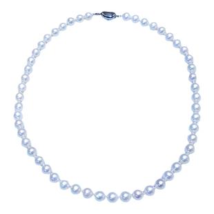 诸暨淡水无核珍珠8-9mm圆珠强光妈妈链毛衣链女士节日礼物