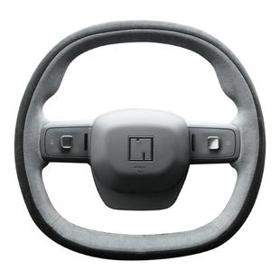 梵汐适用于极氪X配件方向盘套手缝007汽车用品Alcantara专用改装