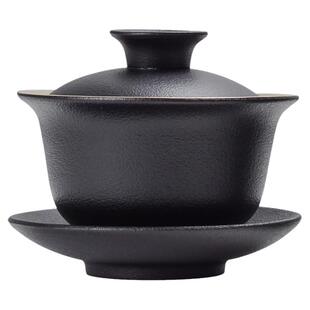 三才盖碗茶杯单个手工描金家用功夫泡茶碗带盖防烫大号复古沏茶杯