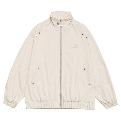 GOGOSOON男装外套2025新款春秋美式休闲立领夹克青少年廓形刺绣潮