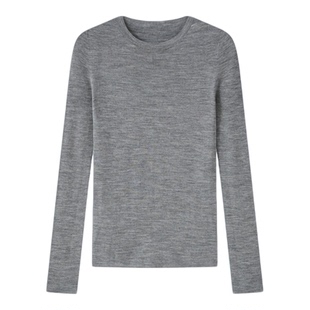 小禾【无缝领袖】精纺羊毛新澳80支日本18针岛津无缝打底针织衫