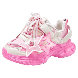 芭比童鞋女童运动鞋2025新款秋冬棉鞋休闲鞋儿童加绒冬鞋老爹鞋子