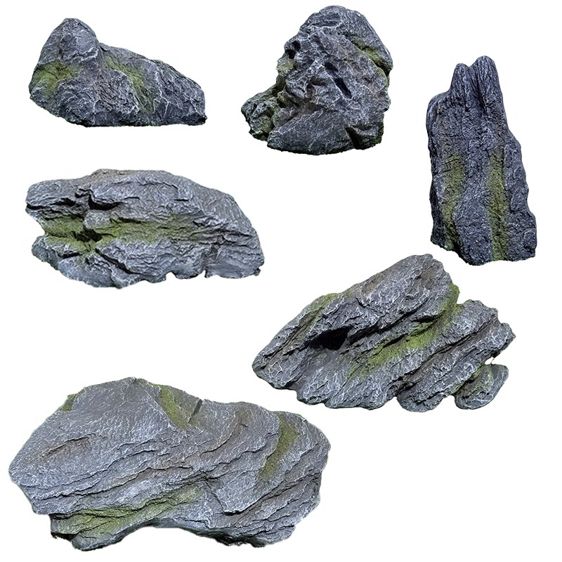 玻璃钢青龙石仿真假石头绿植造景