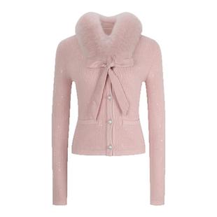 ARTE PURA2025秋冬新款粉色亮片毛织开衫上衣亮片毛织包臀半裙