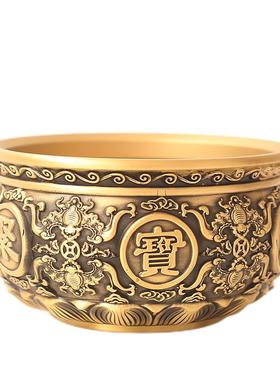 铜臻祥黄铜聚宝客厅中式狮首摆件