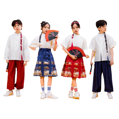 男女童中国风马面裙啦啦队开幕式