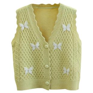 针织马甲女时髦洋气春秋新款衬衫叠穿马夹宽松短款毛衣背心开衫