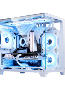 26新款【送电竞桌椅】台式电脑全套整机酷睿14代i7/RTX4070电竞独显海景房游戏办公渲染主机高配水冷全新组装
