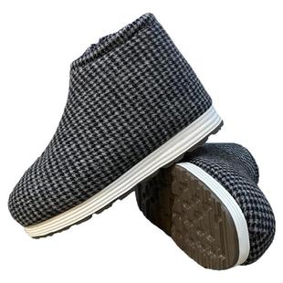 冬季加厚保暖手工棉鞋男女居家可外穿包跟中老年人防滑加绒鸡婆鞋