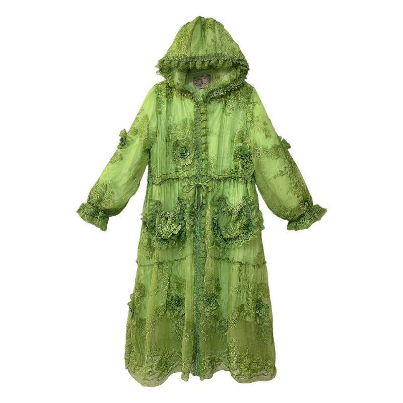 桑蚕丝棉服女时尚年轻款高端刺绣中长款棉衣宽松收腰轻薄保暖外套
