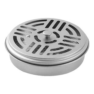 不锈钢蚊香盘托盘支架家用带盖接灰盘防火防烫创意香炉户外蚊香盒