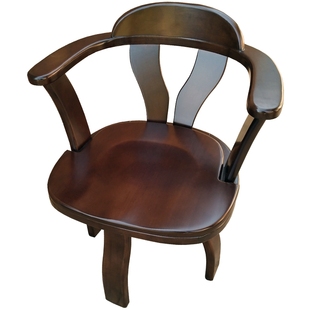 实木转椅家用中式凳子电脑旋转书桌椅扶手靠背椅阳台椅子老人餐椅