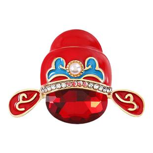 中国风合金红色刀马旦胸针小巧服装防走光固定别针时尚精致配饰品