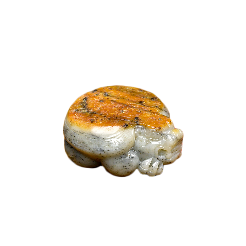 田玉籽料龙龟吊坠虎皮满皮灵龟
