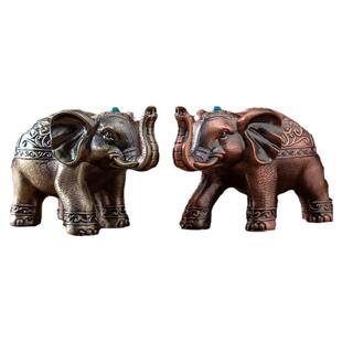 大象金属烟灰缸客厅家用带盖创意个性潮流时尚可爱复古防飞灰烟缸