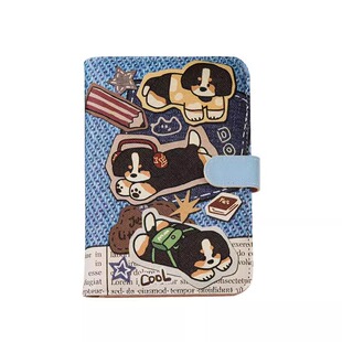 牛仔小狗护照夹证件包保护套多功能卡包出国旅行便携卡袋收纳机票