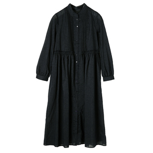 【ZOLLE因为】经典版型礼服领老钱风简约连衣裙女秋冬