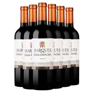 【自营】智利进口Concha y Toro干露侯爵梅洛干红葡萄酒750ml*6