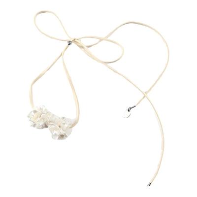 山茶花朵系绑带项链森系超仙项圈