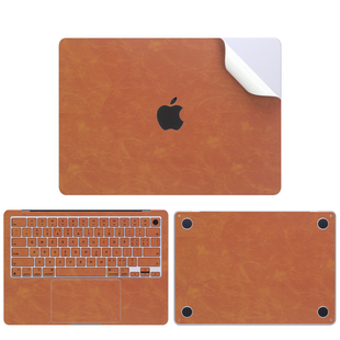 适用苹果笔记本皮革保护膜苹果MacBookAir机身超纤贴膜Pro商务风笔记本机身套膜Neo电脑贴纸M5屏幕保护按键贴