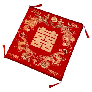 结婚跪垫一对坐福垫新婚新郎新娘婚礼磕头敬茶改口用的红色喜垫子