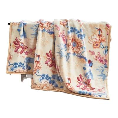 富安娜国风印花拉舍尔毛毯