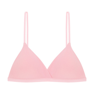 FIRSTMIX三角杯薄款小胸女生黄色法式细肩带无钢圈舒适夏美背文胸