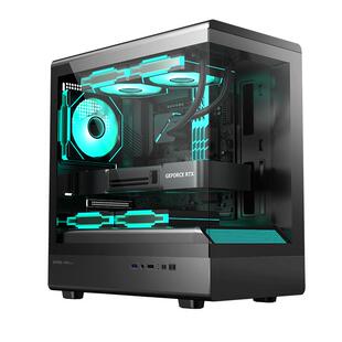 金河田小屿Nano海景房电脑机箱台式主机matx侧透白色无立柱机箱