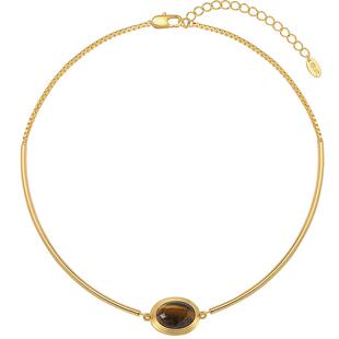 OUBIYABI欧比雅比 木星 虎眼石耳环项链星球明星同款耳钉项圈女