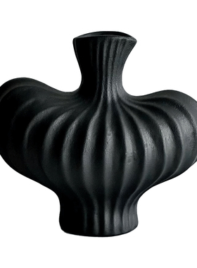 侘寂风花瓶摆件轻奢仿真玫瑰花