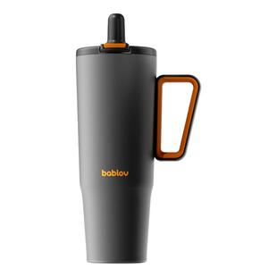 bablov保温杯男款大容量车载办公水杯吸管不锈钢杯子男生礼物便携