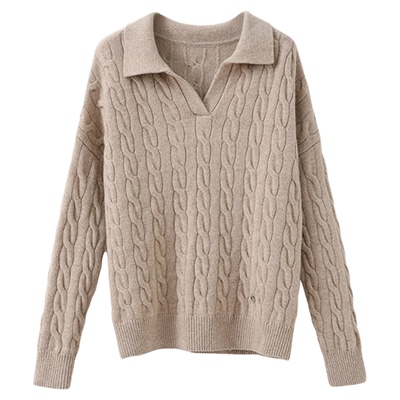 popchrio复古绞花毛衣短裤套装