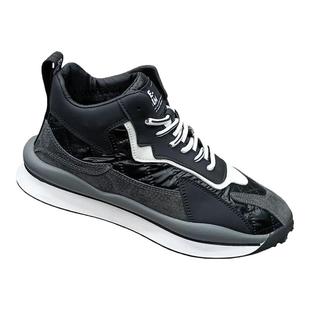 潮牌男鞋2025年秋冬季新款皮面加绒保暖高帮学生休闲运动板鞋子男