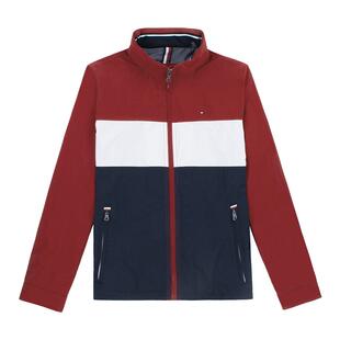 美国正品TOMMY HILFIGER男装汤米春季夹克时尚拼色拉链防风衣外套