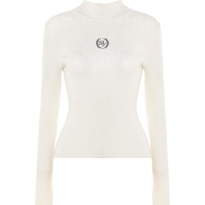 通勤刺绣DPLAY撞色图案半高领