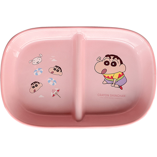 蜡笔小新分格餐盘2025新款盘子菜盘家用可爱特别好看的陶瓷分餐盘