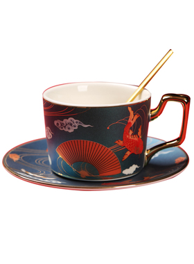 国潮陶瓷杯咖啡杯碟礼盒套装茶具