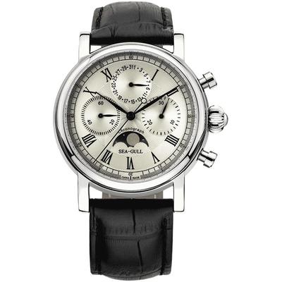 海鸥表多功能月相计时码表