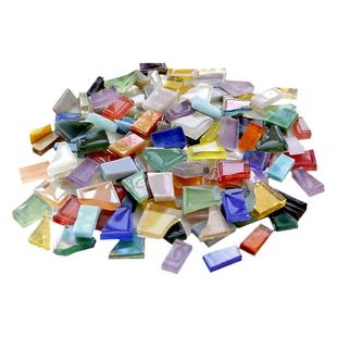 彩色马赛克碎片 手工异形玻璃颗粒瓷片创意diy材料手拼艺术手工课