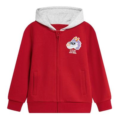 李宁卫衣男童春季运动生活系列透气常规开衫连帽卫衣YWDU093--B品