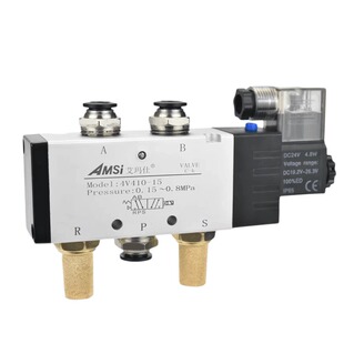 电磁阀4V410-15 DC24V ac220V气缸气动换向气阀两位五通4分电磁阀