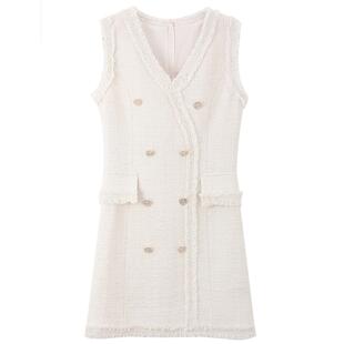 MB MindBridge2026年春季气质小香风连衣裙女士千金风无袖背心裙