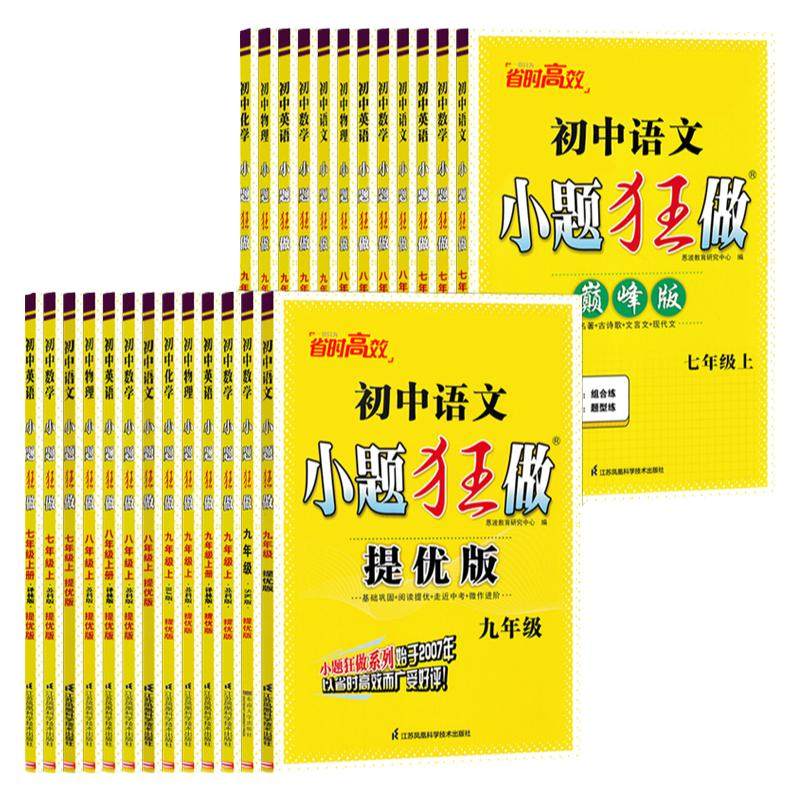 江苏版2025秋初中小题狂做七八九年级上下册巅峰版提优版语文数学英语物理化学人教版苏科版沪教译林版恩波教育同步课时提优作