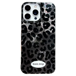 Cartoon black leopard print case适用iphone 11 12 13 14 15 16 PLUS 17 pro max
